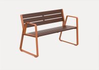 Piatto Love Seat (1200mm) with Aluminium Bush Cherry battens and Bistro Orange frames.