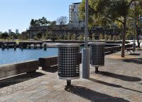 Rim Bins for a clean, tidy waterfront.
