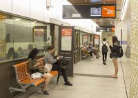 TransLink's bright orange Concourse Seats add warmth and comfort to the refurbished station.