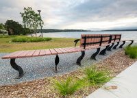 Arc Seats with tailored Modwood battens, frames in Night Sky.