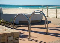 Semi Hoop bicycle parking at Kingscliff Foreshore.