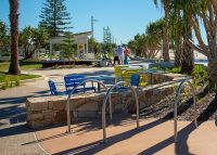 Semi Hoop bicycle parking at Kingscliff Foreshore.