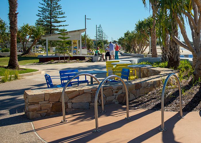 Semi Hoop bicycle parking at Kingscliff Foreshore.