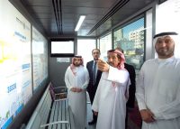 The solar-powered shelters include air-conditioning and a timetable screen.