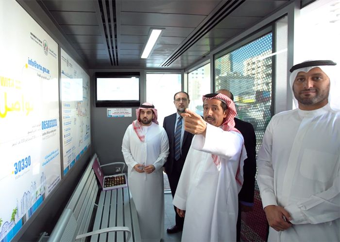 The solar-powered shelters include air-conditioning and a timetable screen.
