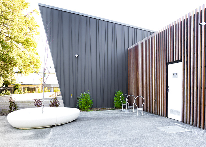 Key Hoop Bicycle Parking in Stainless 316 No. 4 Finish.