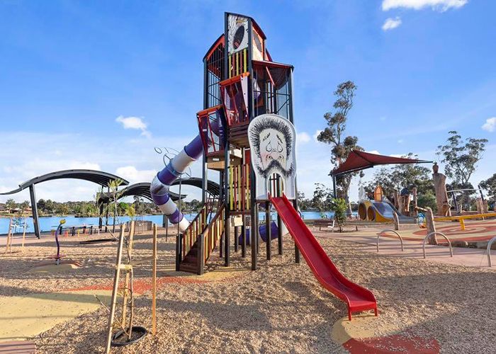 The custom Mulga Bill climbing tower and slides.
