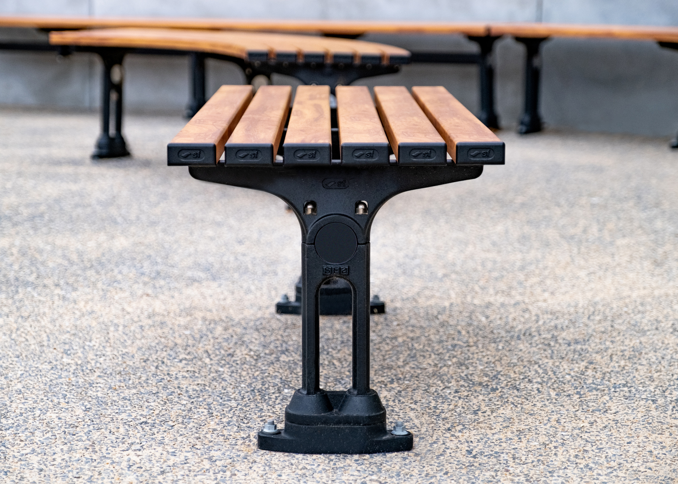 Mall Slim Benches (CMM8) and Mall Curved Slim Benches (CMM8-C).