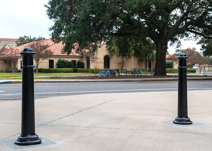 Traditional Bollards in Night Sky satin finish.