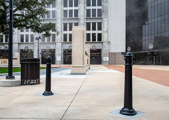 Traditional Bollards in Night Sky satin finish.
