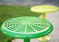 Cafe Stools (S1) in Viper Green and Lycra Strip Green.