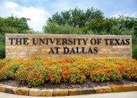 New sign added as part of the Campus Landscape Enhancement project. Photo: University of Texas at Dallas.