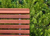 Classic Plaza Seat (CMP1) with eco-certified hardwood battens and Palladium Silver frame.