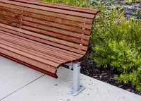 Classic Plaza Seat (CMP1) with eco-certified hardwood battens and Palladium Silver frame.