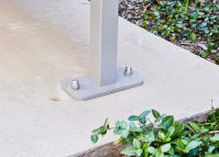 Classic Plaza Seat (CMP1) with eco-certified hardwood battens and Palladium Silver frame.