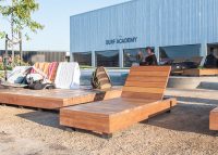 Custom double and single sun loungers for URBNSURF Melbourne.