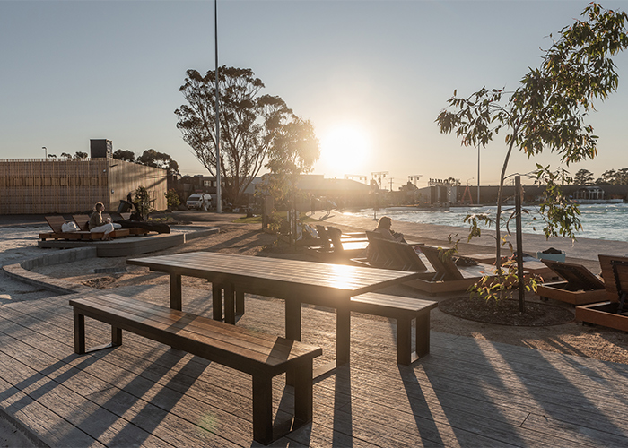 Custom table setting for URBNSURF Melbourne.