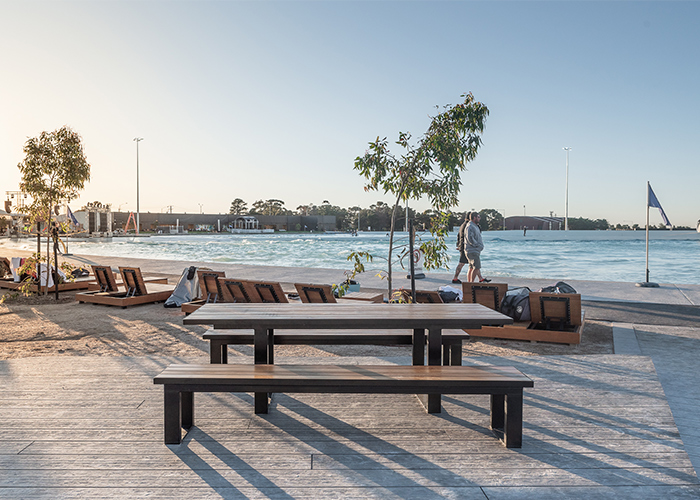 Custom table setting for URBNSURF Melbourne.