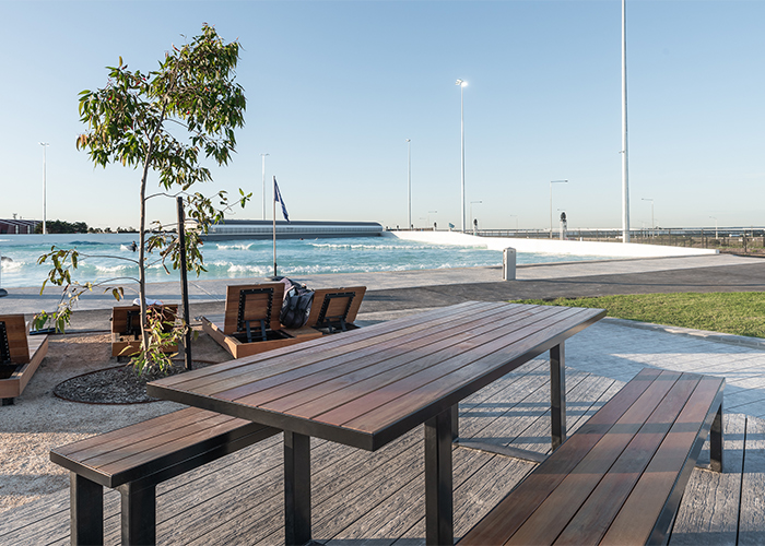 Custom table setting for URBNSURF Melbourne.