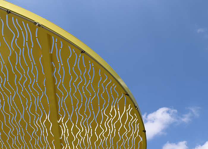 ChillOUT Tree (CT1) with Brilliant Yellow roof, Ribbon perforation, tailored misting.