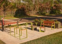 Linea Bicycle Stand, Arqua Drinking Fountain, Linea Cube, Linea Seat, Frame Planter.