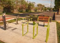 Linea Bicycle Stand, Arqua Drinking Fountain, Linea Cube, Linea Seat, Frame Planter.