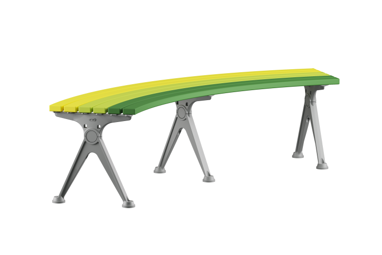 Mall Curved Slim Bench
