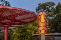 ChillOUT Tree in Pioneer Red with Champagne perforated roof.
